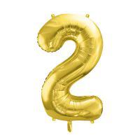 2. szám arany fólia lufi 72 cm