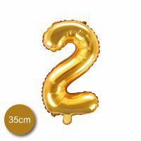 2. szám fólia lufi 35 cm arany