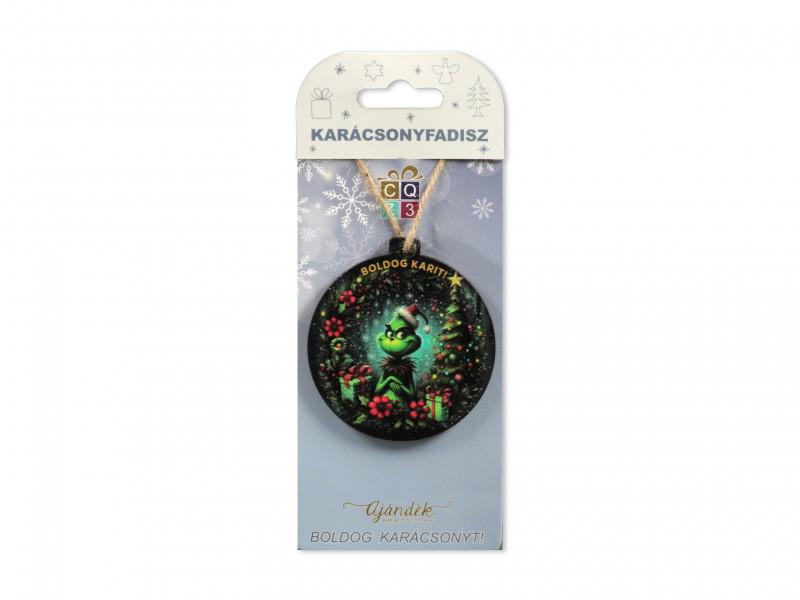 202621 Karácsonyfadísz zöld manó 7cm