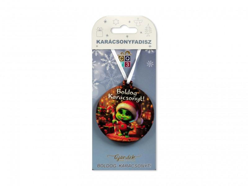 202624 Karácsonyfadísz zöld manó 7cm