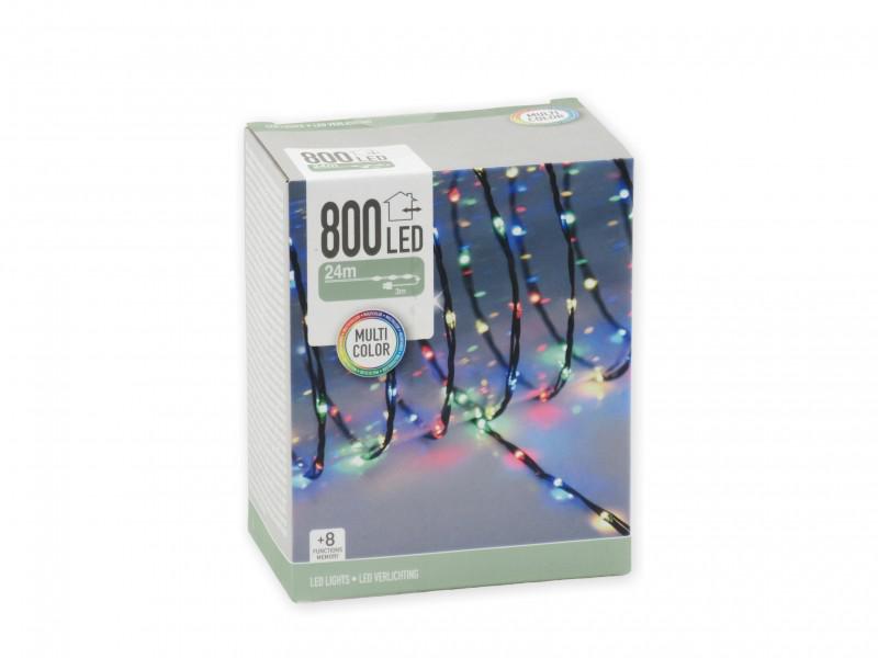 800 LEDes fényfüzér színes kkül- és beltéri 24+3m AX9620440