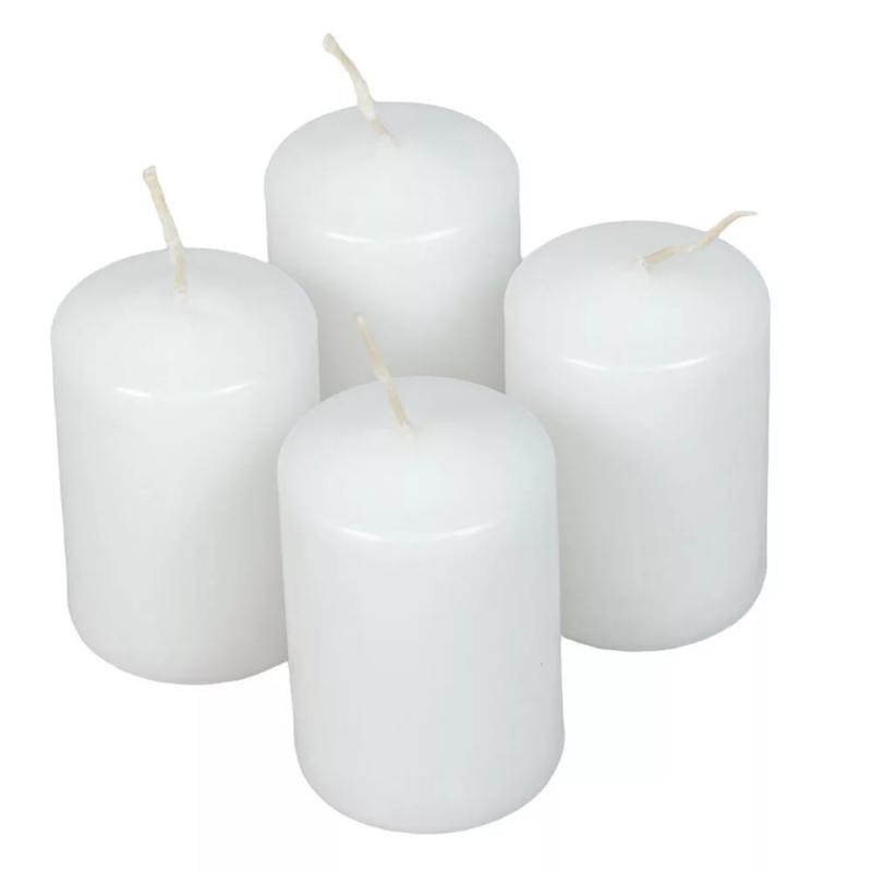 Adventi gyertya matt fehér 40*60mm  4db/csom