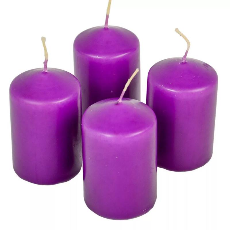 Adventi gyertya matt lila 40*60mm 4db/csom