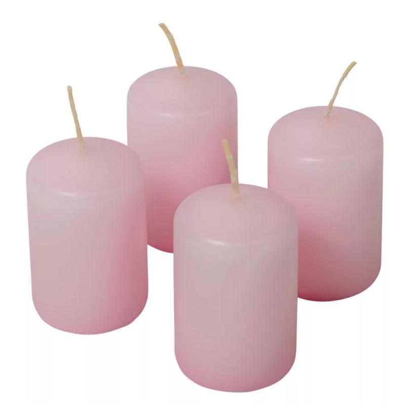 Adventi gyertya matt rózsaszín 40*60mm 4db/csom