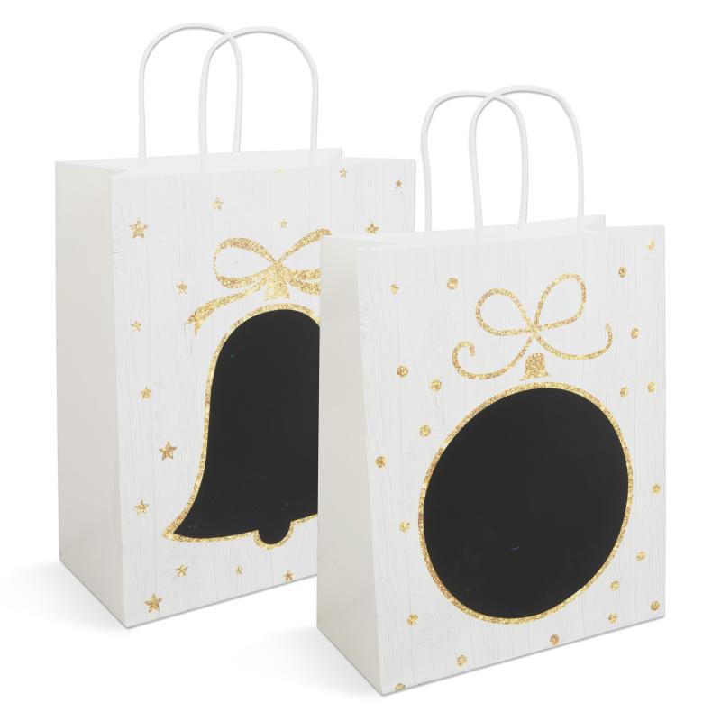 Ajándéktasak - papír, "Kraft" - 265 x 127 x 330 mm - 2 féle választható