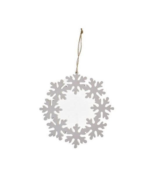 Ajtódísz hópehely fa LV D15 akasztós fehér