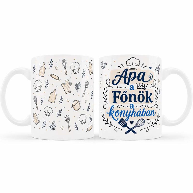 Apa a Főnök a Konyhában Vicces Bögre – Konyhai Ajándék Apának