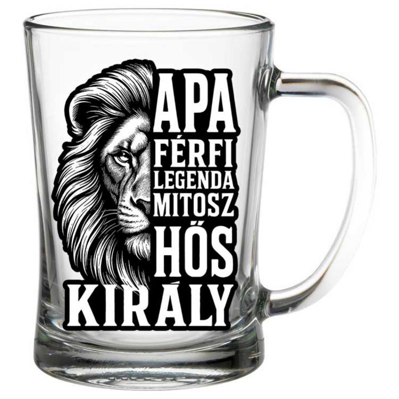 Apa Férfi Legenda Mitosz – Vicces Söröskorsó Apák Napjára 500ml
