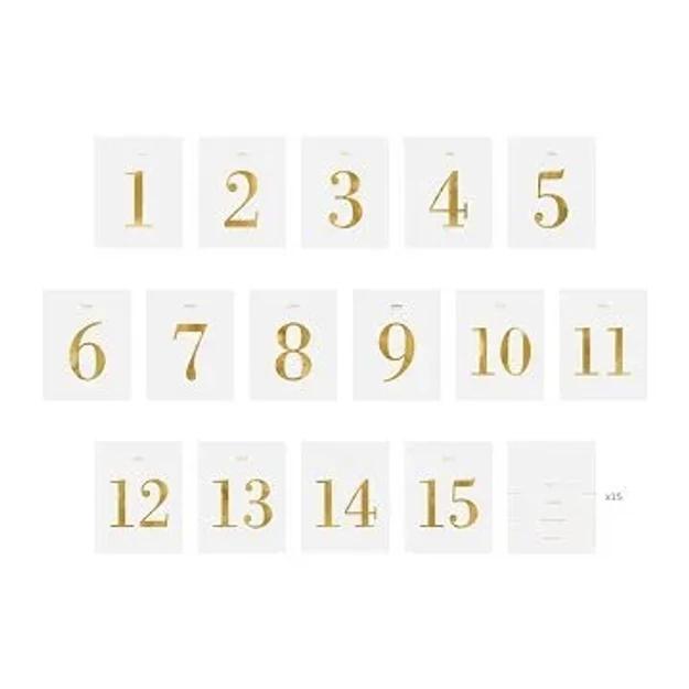 Arany asztalszámok ,9,5x12cm 30db/cs