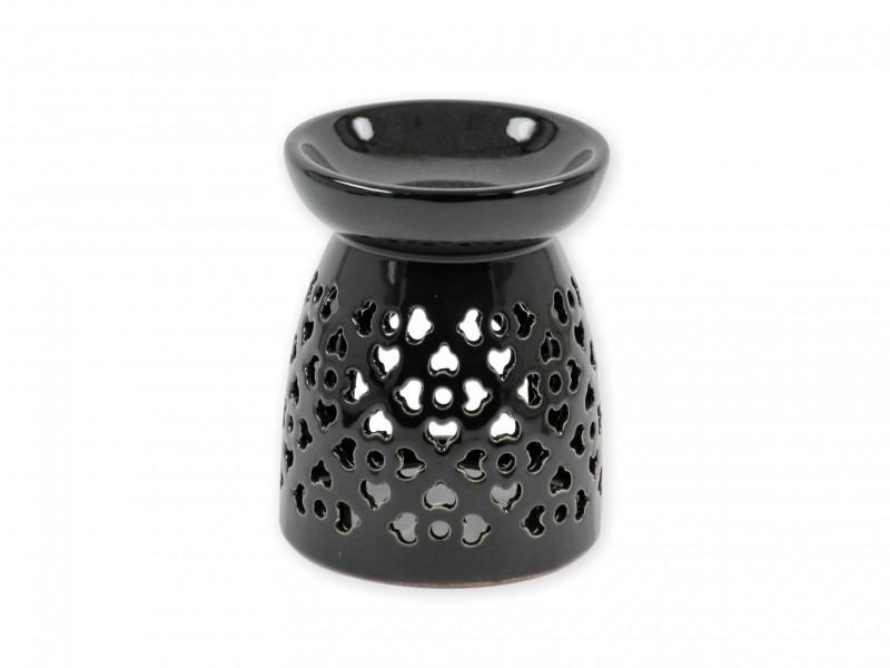 Aromalámpa fekete áttört 12cm szives