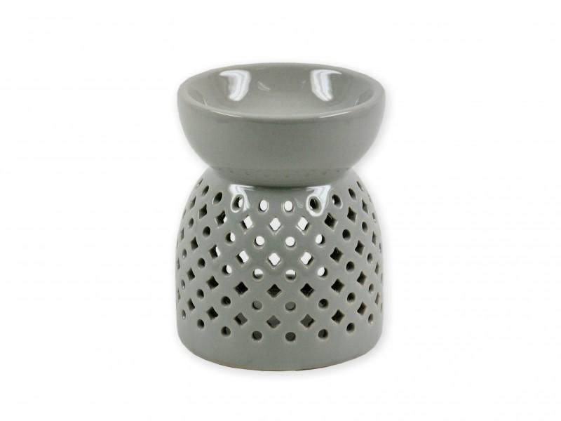 Aromalámpa szürke áttört 12cm pontok és rombuszok