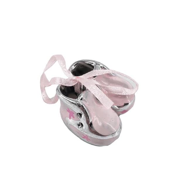 Babacipő+masni rózsaszín 4x3,5x2,5cm