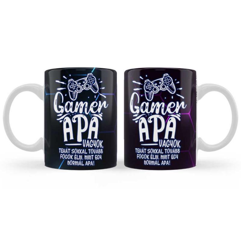 Bögre Apáknak - Gamer Apa Vagyok - Apák Napi Ajándék 3dl