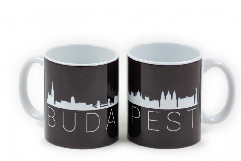 Bögre Budapest fekete 3dl
