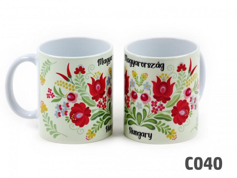 Bögre Kalocsai 3dl fehér