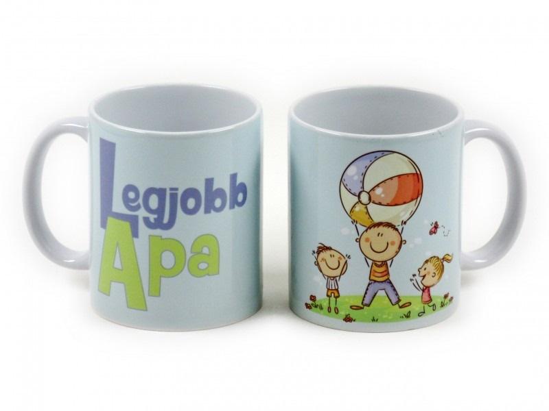Bögre Legjobb Apa 3dl kék focis