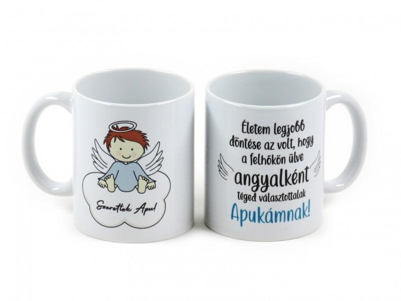 Bögre Szeretlek Apa fiús 3dl kisangyal