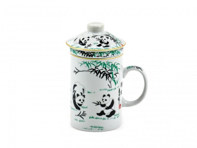 Bögre +szűrő +tető kínai pandás 250ml