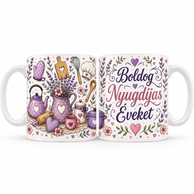 Boldog Nyugdíjas Éveket Női Bögre – Ajándék Nyugdíjba Vonulásra