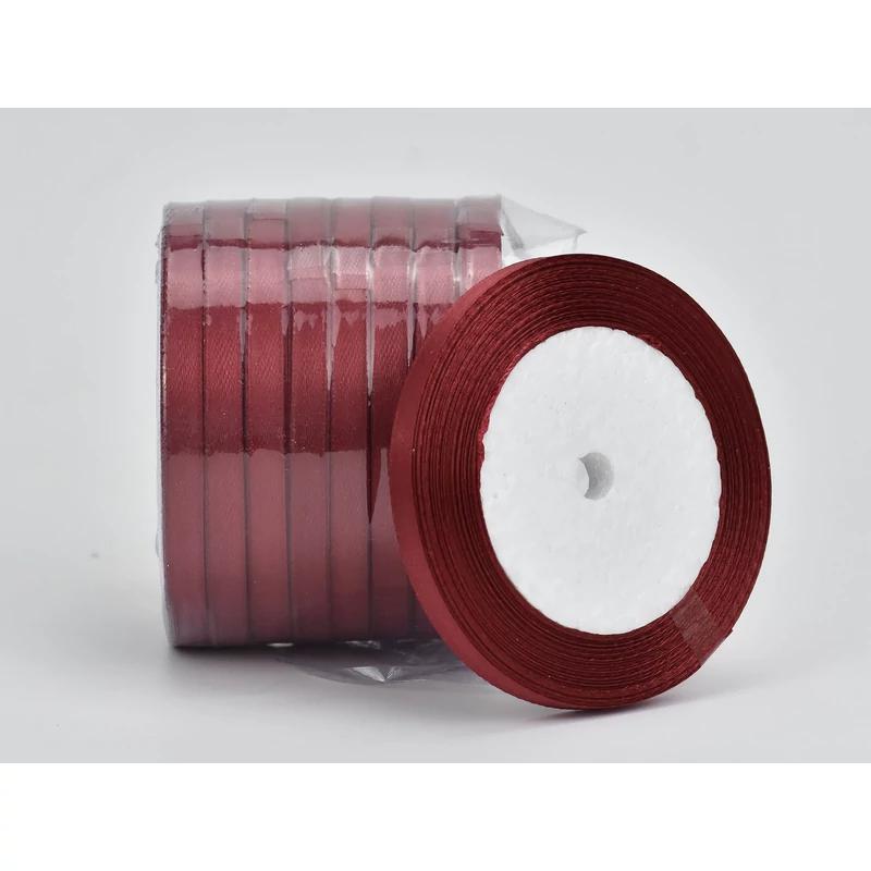 Bordó szatén szalag 6mm 10 tekercs