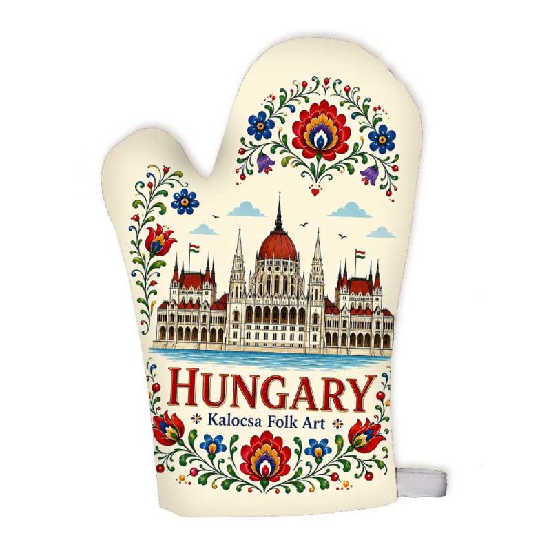 Budapest Parlament Kalocsai Főzőkesztyű – Hungary Kalocsa Folk Art Magyar Szuvenír