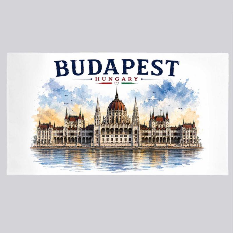 Budapest Törölköző 50×100 cm – Magyar Szuvenír Budapest Parlament