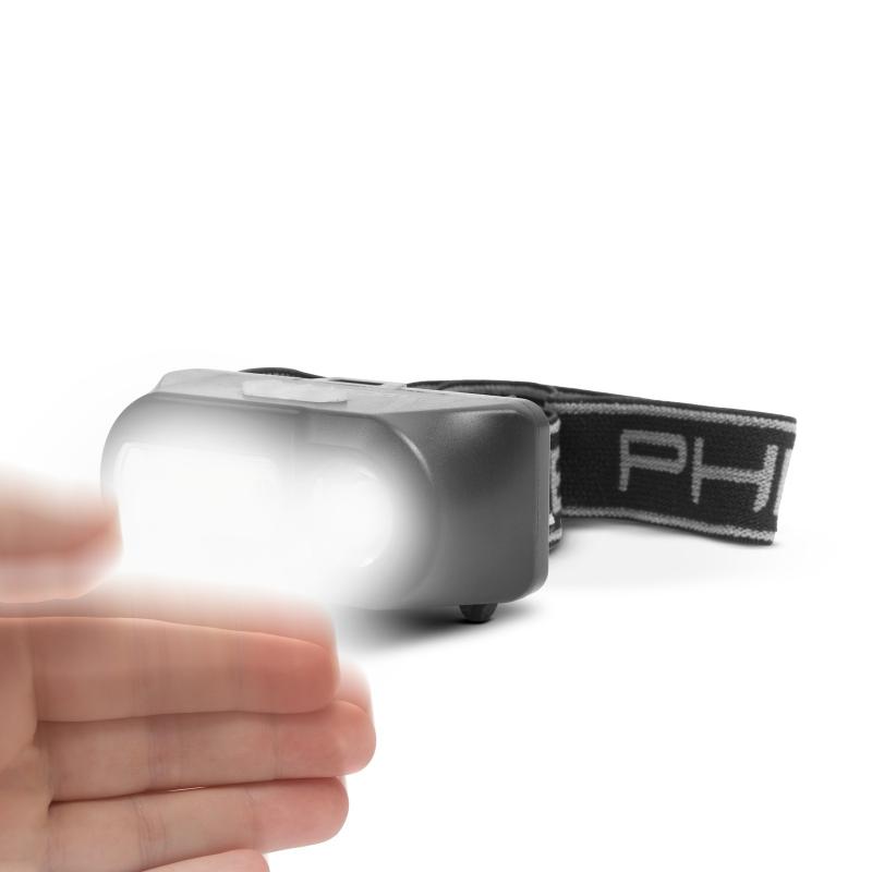 COB+XPE LED-es fejlámpa - fehér/piros LED - mozgásérzékelővel - akkumulátorral