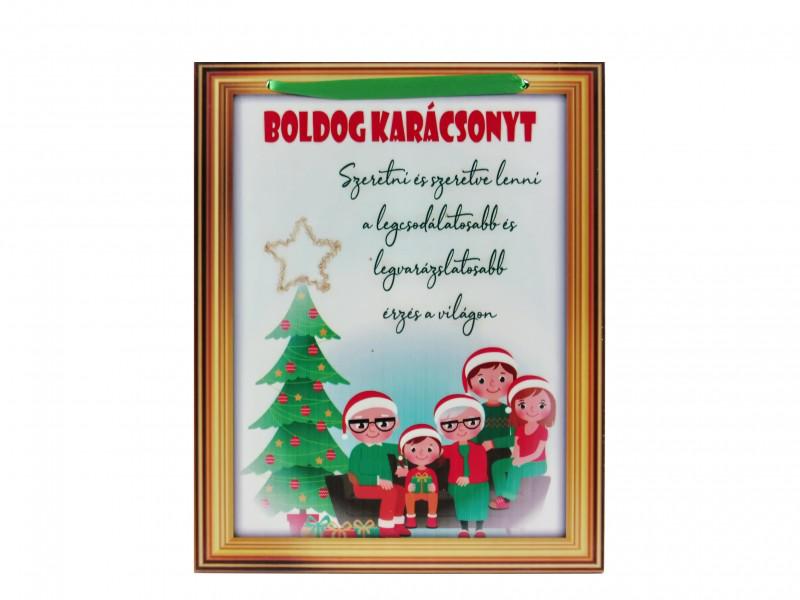 CQ02020 Fatábla Boldog Karácsonyt! család 21x26cm