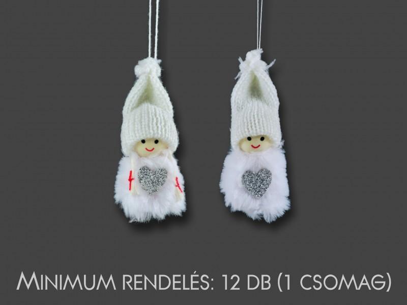 CQ02638 Téli figura fehér ezüst szívvel 7cm 2f