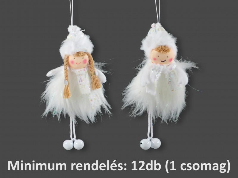 CQ02660 Lógólábú fiú/lány fehér csörgőlábú akasztós 16cm 2f