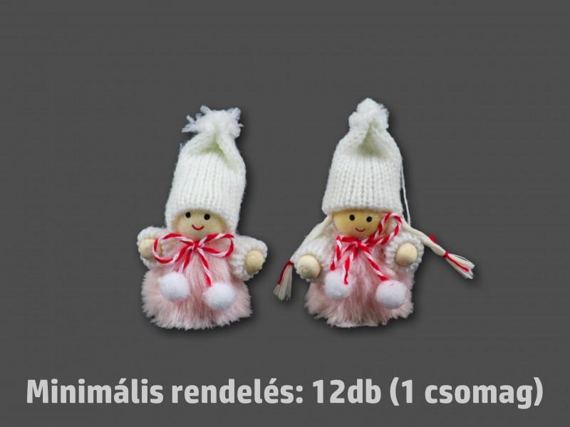 CQ03690 Téli figura rózsaszín/fehér fiú/lány 7cm 2f