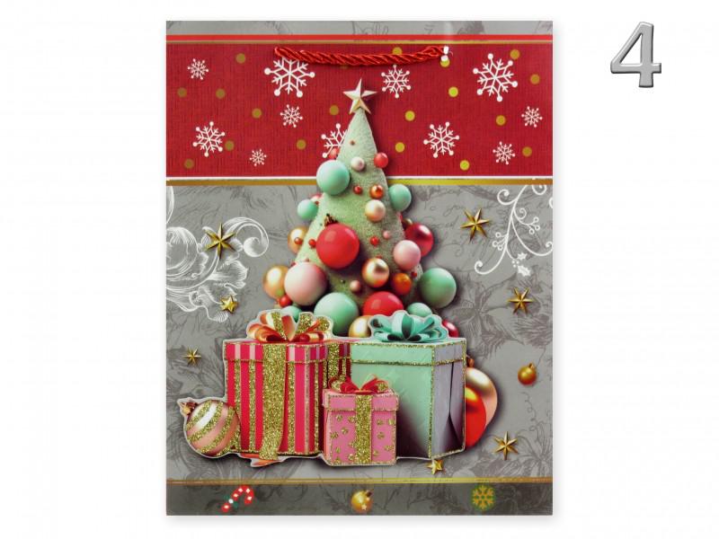 CQ05755 Karácsonyi dísztasak 3D glitteres óriás 30x12x40cm
