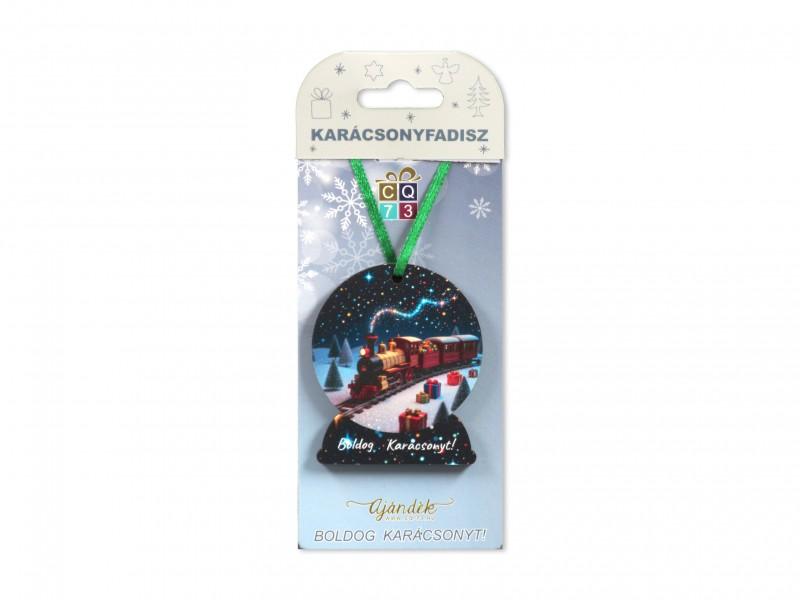 CQ08150 Karácsonyfadísz vonat 7cm