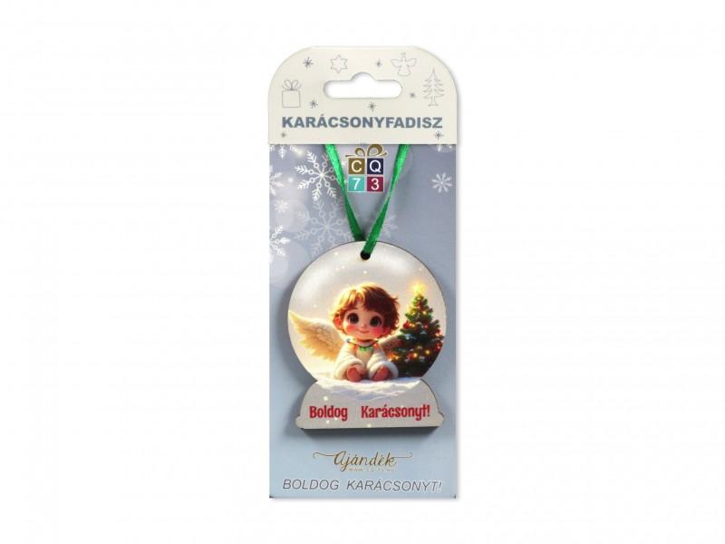 CQ08155 Karácsonyfadísz angyal fiú 7cm