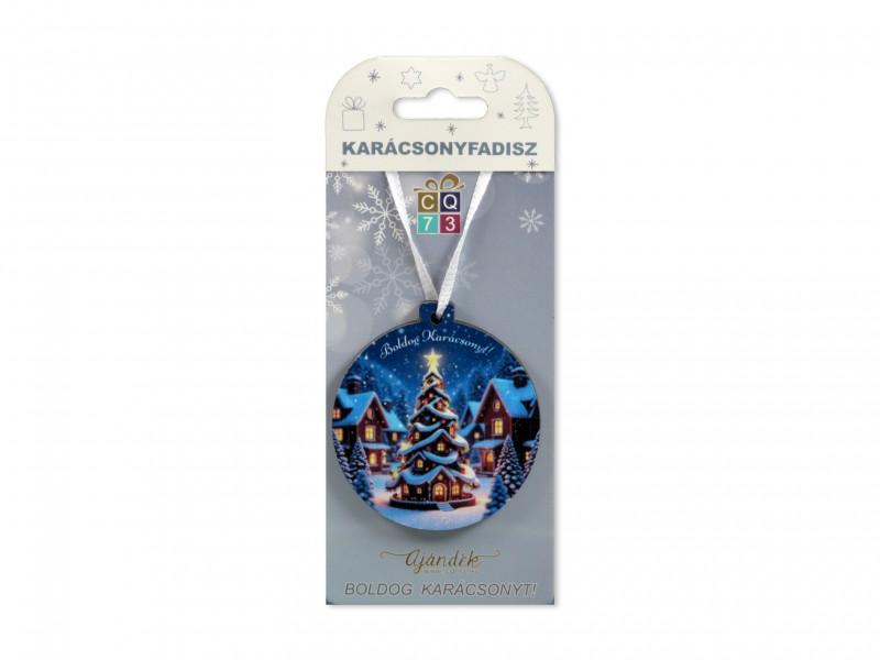 CQ08162 Karácsonyfadísz falu 7cm