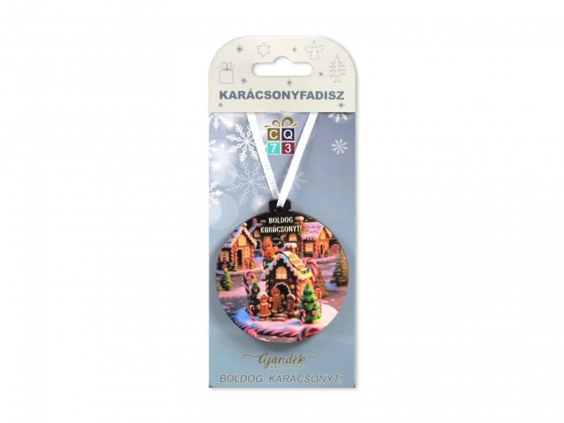CQ08173 Karácsonyfadísz mézeskalács ház 7cm