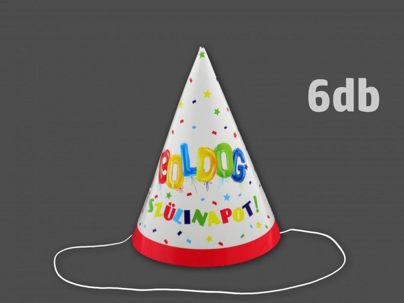 Csákó Boldog Szülinapot 6db 16cm