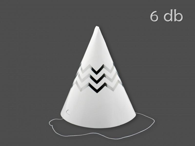 Csákó fehér/ezüst 6db 16cm