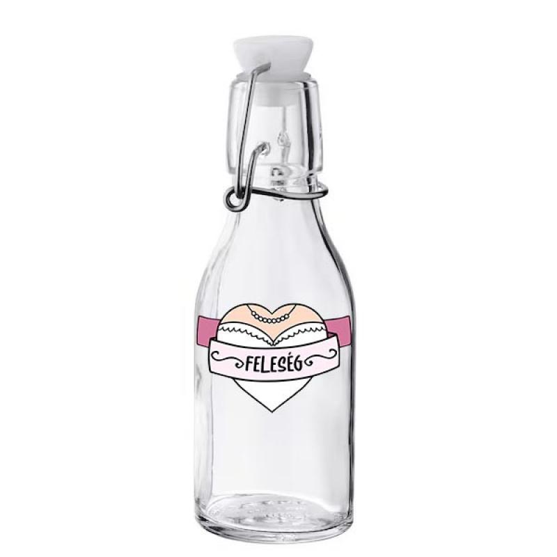 Csatos Üveg - 150 ml - Feleség - Ajándék Feleségnek - Esküvői Kellék - Évfordulós Ajándék