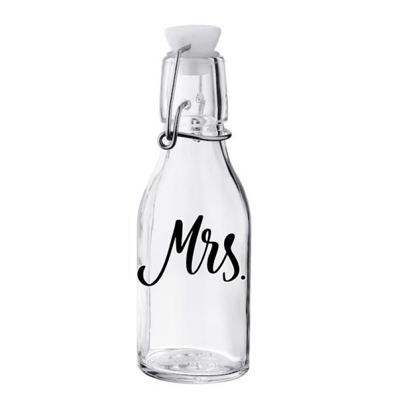 Csatos Üveg - 150 ml - Mrs. - Ajándék Feleségnek - Esküvői Kellék
