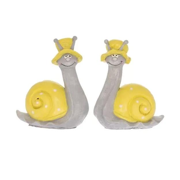 Csiga fiú vagy lány sapkában 6x3x8cm sárga