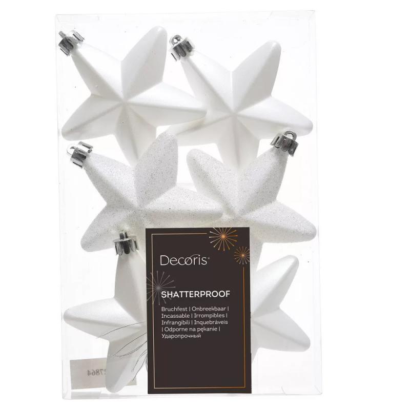 Csillag műa. fehér 7,5cm 6db-os