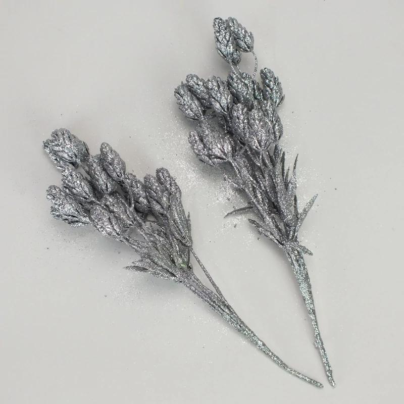 Csillámos komló csokor ezüst 1db