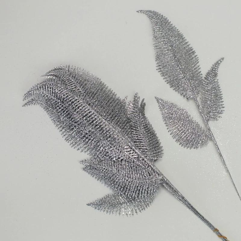 Csillámos toll levél ezüst 1 db