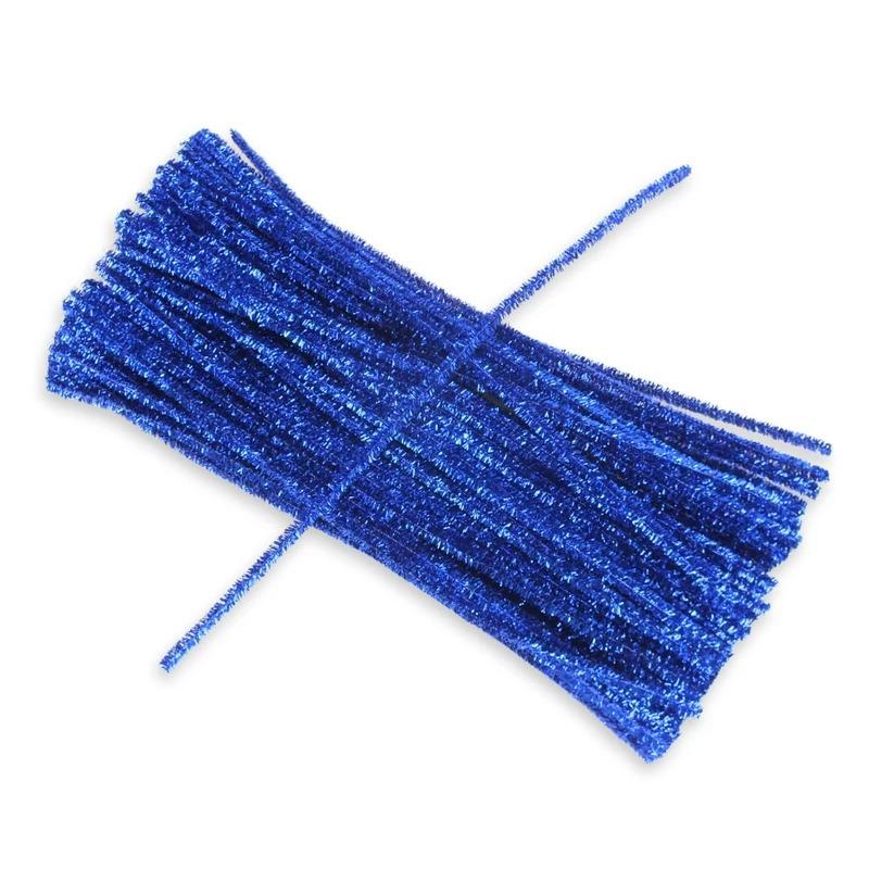 Csillámos zsenília drót - kék 100db/cs