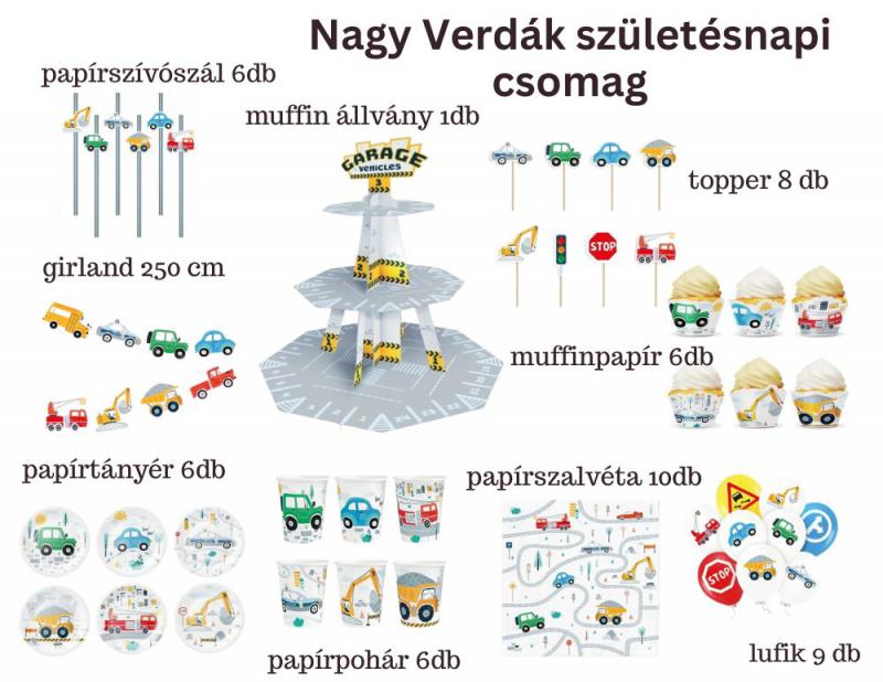 Csomagajánlat Verdák nagy születésnapi party szett