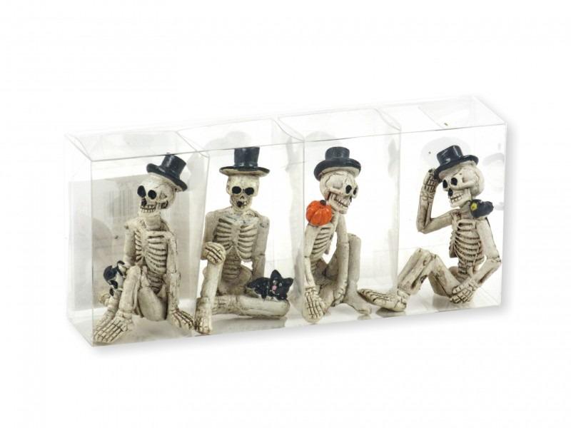 Csontváz figura kalapban 4db 8cm