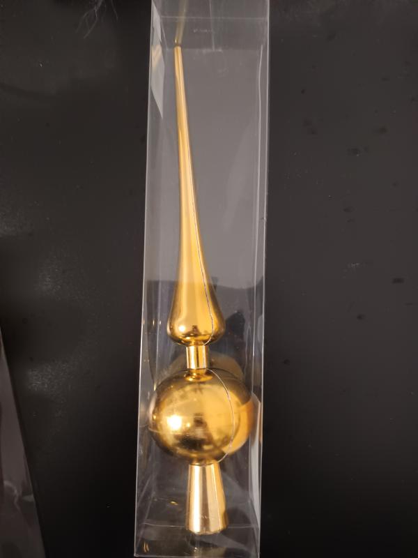 Csúcsdísz arany 27 cm fényes