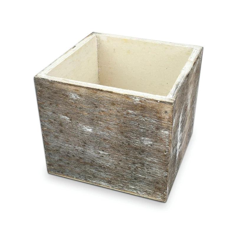 Dekoláda szürke koptatott kocka 9x9cm 8cm magas