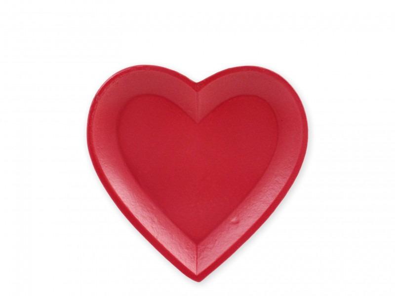 Dekor szív tányér piros 20x20cm